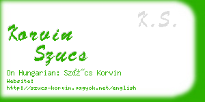 korvin szucs business card